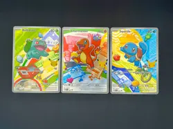 Pokemon First Partner Illustration Collection Kanto Set (3 Cards) Series 1 Gen 1 - Image 1