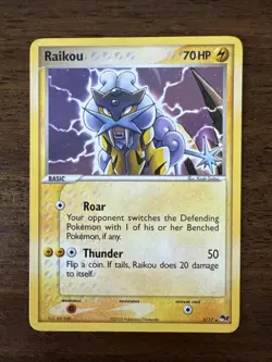 Pokemon TCG Raikou Holo Rare Card 3/17 Pop Series 2 LP/MP - Image 1