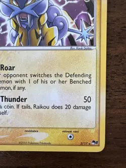 Pokemon TCG Raikou Holo Rare Card 3/17 Pop Series 2 LP/MP - Image 4