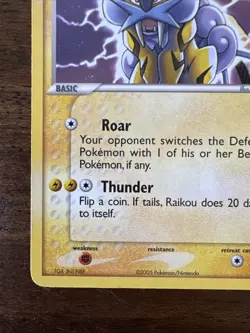 Pokemon TCG Raikou Holo Rare Card 3/17 Pop Series 2 LP/MP - Image 5