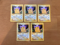Pikachu Base Set Yellow Cheeks Vintage 58/102 Lot of 5 WOTC Pokemon Card - Image 1