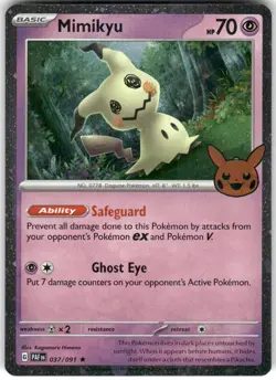 Mimikyu 037/091 Holo Holo Rare Trick or Trade BOOster 2024 Pokemon NM - Image 1