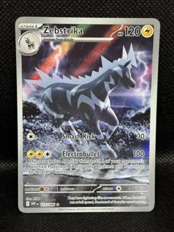 2025 TCG Pokemon #115 Zebstrika 115/086 Full Art Illustration Rare White Flare - Image 1
