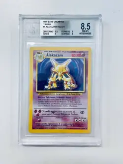 Pokemon BGS 8.5 Alakazam #1 Holo Base Set Unlimited 1999 Italiano - Image 1