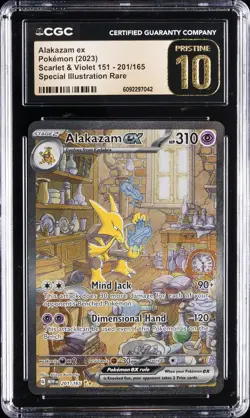 2023 POKEMON SCARLET & VIOLET 151 #201/165 ALAKAZAM EX CGC 10 PRISTINE - Image 1