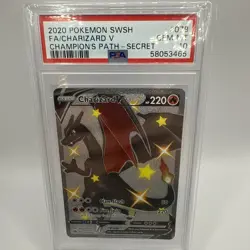 2020 Pokemon SWSH Champion's Path Secret #079 FA Charizard V PSA 10 GEM MINT - Image 1