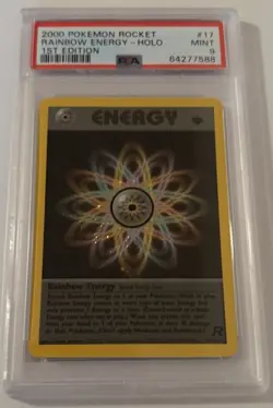 Pokemon TCG Team Rocket Rainbow Energy 17/82 Holo Rare 1st Ed PSA 9 English 2000 - Image 1