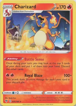 Charizard 025/185 Rare Vivid Voltage Pokemon Near Mint - Image 1