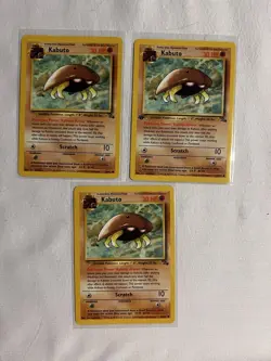 Pokemon Fossil Kabuto 50/62 x3 Lot WOTC Vintage Near Mint LP - Image 1