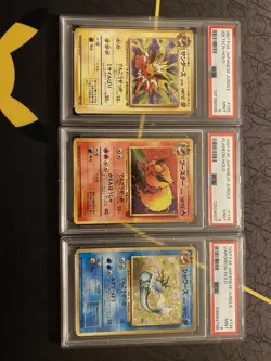 Pokemon Japanese Jungle Vaporeon Jolteon and Flareon Holo PSA 9 SET OF 3 - Image 1