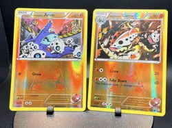 Team Magma's Aron 12/34 And Lairon 13/34 Pokemon Double Crisis Reverse Holo Lot - Image 1