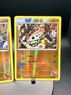 Team Magma's Aron 12/34 And Lairon 13/34 Pokemon Double Crisis Reverse Holo Lot - Image 3