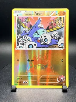 Team Magma's Aron 12/34 And Lairon 13/34 Pokemon Double Crisis Reverse Holo Lot - Image 4