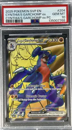 2025 Pokemon SV Black Star Promos ** Cynthia's Garchomp ex ** #204💎 PSA 10💎 - Image 1