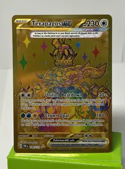 Pokemon TCG Terapagos EX 180/131 Prismatic Evolutions Holo Hyper Rare Gold NM - Image 1