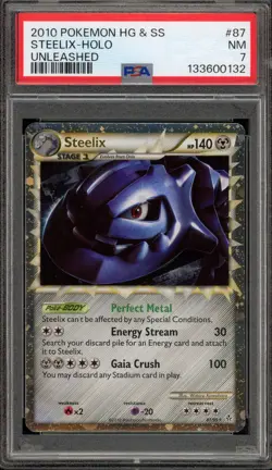 Pokemon Steelix Prime Unleashed Holo Ultra Rare #87 PSA 7 - Image 1
