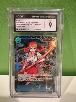 Nami (Japanese Version 3rd Anniversary Set) OP11-054 One Piece Promo CGC 9 - Image 3