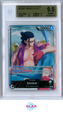 SMOKER BANDAI OP10-001 2025 ONE PIECE ROYAL BLOOD - ENGLISCH BECKETT 9.5 - Image 1
