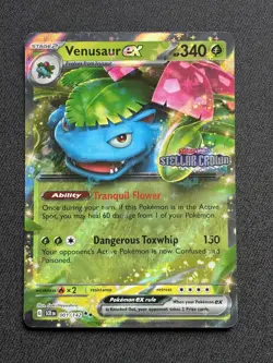 Pokemon Venusaur ex (Stellar Crown Stamp) 001/142 NM Holo promo - Image 1