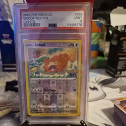 Pokemon 2022 Pokemon GO Bidoof (Ditto) Unpeeled #059 Rev Foil PSA Mint 9 - Image 1