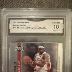2003 Upper Deck LeBron James Phenomenal Beginning Rookie #16 GMA Gem Mint 10 - Image 3
