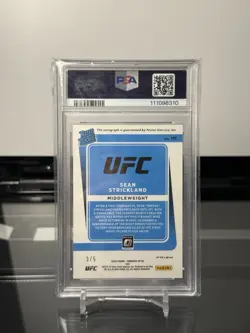 2022 Donruss Optic UFC Sean Strickland Rated Rookie Auto /5 Green UFC (PSA 9) - Image 5