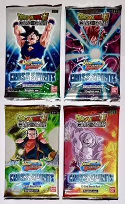 DRAGONBALL SUPER X4 BOOSTER SEALED CARD GAME CROSS SPIRITS CON 12 CARDS - Image 1