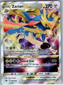 Zacian VSTAR 096/159 Crown Zenith - Pokemon Card - NM - Image 1