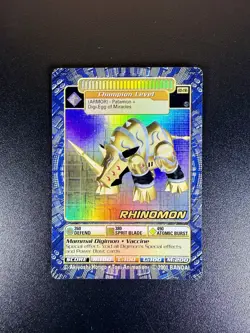 Digimon Rhinomon BO-196S Card 2001 Digi-Battle Series 4 Bandai Holo Nm/M - Image 1