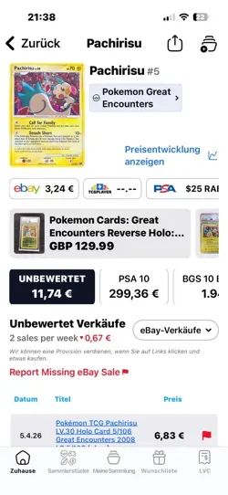 Pachirisu Pokemon Karte 5/106 Epische Begegnungen Holo 2008 Deutsch - Image 4