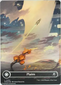 MTG: Edge of Eternities - Plains - Borderless Foil - Image 1