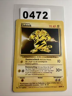 Pokemon Karte Elektek 20/102 Base Set deutsch • Vintage Pokemon - Image 1