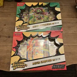 Pokemon Ascended Heroes Mega Emboar & Mega Meganium Ex Box New & Sealed - Image 1