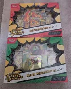 Pokemon Ascended Heroes Mega Emboar & Mega Meganium Ex Box New & Sealed - Image 1