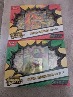 Pokemon Ascended Heroes Mega Emboar & Mega Meganium Ex Box New & Sealed - Image 1