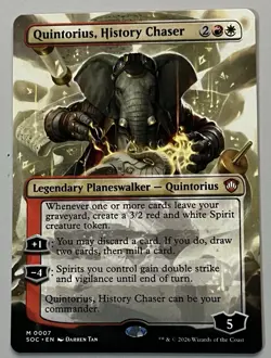 MTG SOC Quintorius, History Chaser Legendary Planeswalker MYTHIC REGULAR #0007 - Image 1