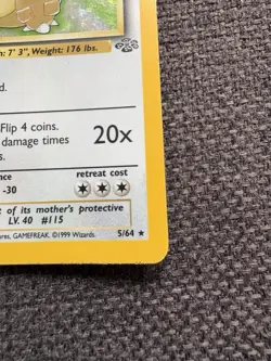 Pokemon TCG Kangaskhan Jungle 5/64 Holo Unlimited Holo Rare 1st Edition - Image 3