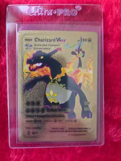 Pokemon Charizard VMAX Gold Foil Fan Art Collector Card - 330 HP - Image 1