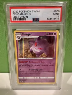Pokemon Gengar 066/196 Swsh11: Lost Origin Holo PSA 9 - Image 1