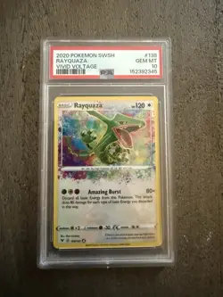PSA 10 Pokemon TCG Rayquaza Amazing Rare Vivid Voltage 138/185 - Image 1