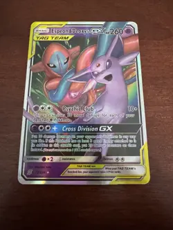 Espeon & Deoxys GX Tag Team 72/236 Holo Pokemon Card – VG - NM - See Photos - Image 1