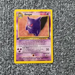 1st Edition Gengar TCG 20/82 Fossil Non-Holo Rare Pokemon Card Damaged - Image 1