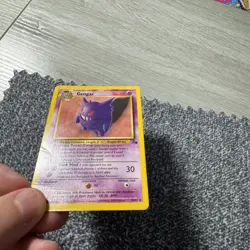 1st Edition Gengar TCG 20/82 Fossil Non-Holo Rare Pokemon Card Damaged - Image 2