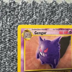 1st Edition Gengar TCG 20/82 Fossil Non-Holo Rare Pokemon Card Damaged - Image 3