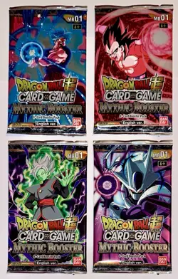 DRAGONBALL SUPER X4 BOOSTER SEALED CARD GAME MYTHIC BOOSTER CON 8 CARDS - Image 1