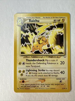 Pokemon TCG Raichu Neo Revelation Card 21/64 Unlimited Rare Mint! - Image 1