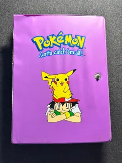 Vintage Pokemon Card Binder With 88 Cards Inside WOTC Collection Bundle Pikachu - Image 1
