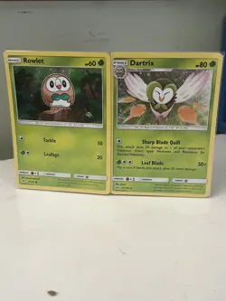 Rowlet And Dartrix- (Cosmos Holo Foil) 9/149 And 10/149 Promo Cards - Image 1