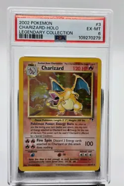 Charizard Legendary Collection Holo Rare Card #3/110 Vintage PSA 6 - Image 1