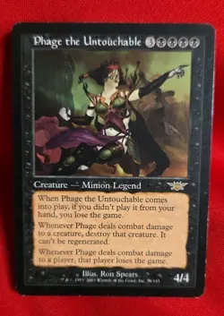 Magic The Gathering | Legions | Phage the Untouchable | RARE! MTG Game Ender! - Image 1